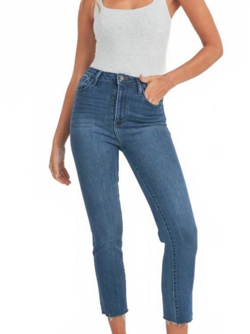 NWT Just Black High-Rise Clean Slender Straight Leg Denim Jeans Ankle    Size 28